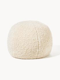 Pouf tissu peluche Dotty, Blanc crème, Ø 50 x haut. 50 cm