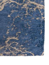 Alfombra con estampado abstracto Abyss, 100% poliéster, Tonos azules y beige, An 80 x L 150 cm (Tamaño XS)