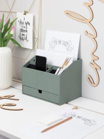 Organizador de escritorio Greta, Cartón laminado macizo, Verde salvia, An 24 x F 16 cm