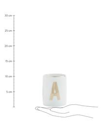 Porseleinen beker Yours met letter (varianten van A tot Z) in goudkleur, Porselein, Wit, goudkleurig, Beker P, 300 ml