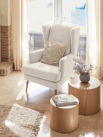 Fauteuil Robin in beige in scandi design, Bekleding: 90% polyester, 10% polyam, Poten: gelakt hout, Geweven stof beige, B 77 x D 85 cm