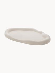 Bandeja decorativa artesanal Cloud, piedra jesmonita, Blanco crema, An 23 x F 16 cm