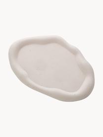 Bandeja decorativa artesanal Cloud, piedra jesmonita, Blanco crema, An 23 x F 16 cm