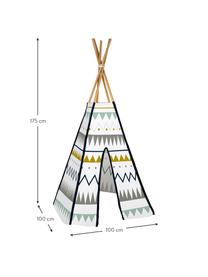 Tipi dla dzieci Navajo, Biały, wielobarwny, S 100 x W 175 cm