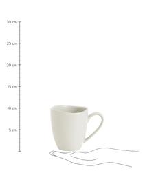 Tazas de café de gres Refine, 4 uds., Gres, Blanco crudo, Ø 9 x Al 10 cm