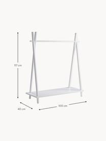 Appendiabiti per bambini in legno Alicante, Pino, pannelli di fibra a media densità (MDF), Legno laccato bianco, Larg. 100 x Alt. 117 cm