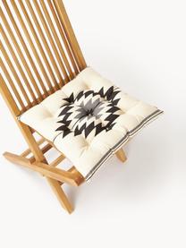 Cojín de asiento Luca, estilo étnico, Funda: 100% algodón, Off White, negro, gris, An 40 x L 40 cm