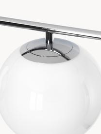 Hanglamp Mond met glazen bol, Lampenkap: opaalglas, Wit, chroomkleurig, Ø 20 x H 64 cm