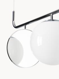 Suspension globe Mond, Blanc, couleur chrome, Ø 20 x haut. 64 cm