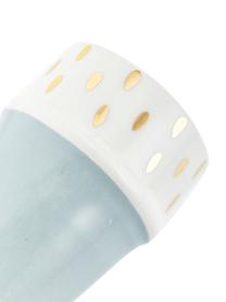 Ręcznie wykonany kubek Beldi, Ceramika, Jasny szary, odcienie kremowego, złoty, Ø 8 x W 11 cm
