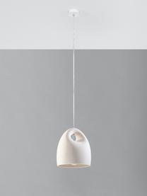 Lámpara de techo pequeña de cerámica Sativa, Pantalla: cerámica, Anclaje: metal recubierto, Cable: plástico, Blanco, Ø 20 x 26 cm