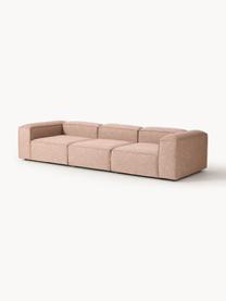 Modulares Sofa Lennon (4-Sitzer) aus Leinen-Mix, Bezug: 50 % Viskose, 25 % Leinen, Gestell: Fichtenholz, Sperrholz, m, Leinen-Mix Rostrot, B 327 x T 119 cm