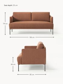 Sofa Fluente (2-Sitzer), Bezug: 100% Polyester Der strapa, Gestell: Massives Kiefernholz, Füße: Metall, pulverbeschichtet, Webstoff Nougat, B 166 x T 85 cm