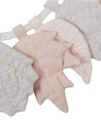 Guirlande en coton bio Leaves, Tons roses, gris