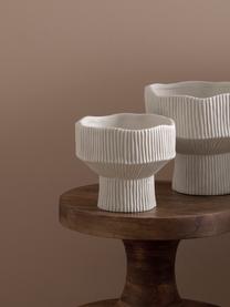 Jarrón de cerámica Mushroom, Cerámica, Blanco crema, Ø 18 x Al 17 cm