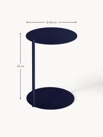 Ronde bijzettafel Ande van metaal, Gepoedercoat staal, Donkerblauw, Ø 40 x H 55 cm