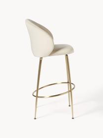 Barová židle ze sametu Luisa, Krémově bílá, zlatá, Š 54 cm, V 54 cm