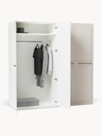 Modularer Drehtürenschrank Charlotte, 200 cm Breite, mehrere Varianten, Korpus: Spanplatte, melaminbeschi, Griffe: Messing Dieses Produkt wi, Beige, Basic Interior, B 200 x H 200 cm