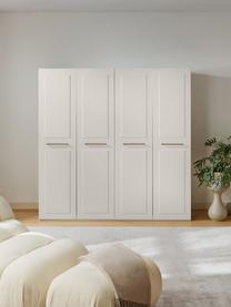 Modularer Drehtürenschrank Charlotte, 200 cm Breite, mehrere Varianten, Korpus: Spanplatte, melaminbeschi, Griffe: Messing Dieses Produkt wi, Beige, Basic Interior, B 200 x H 200 cm