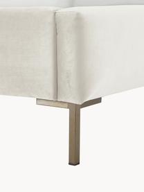 Cama tapizada en terciopelo Dusk, Tapizado: terciopelo de poliéster A, Estructura: madera de pino maciza con, Patas: metal con pintura en polv, Terciopelo beige claro, An 160 x L 200 cm