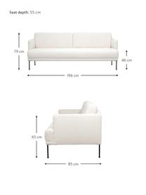 Teddy-Sofa Fluente (3-Sitzer), Bezug: 100% Polyester (Teddyfell, Gestell: Massives Kiefernholz, FSC, Teddy Cremeweiss, B 196 x T 85 cm