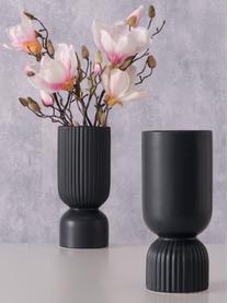 Vase grès noir Gino, 2 élém., Grès cérame, Noir, Ø 10 x haut. 23 cm