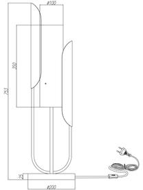 Lampa stołowa Cipresso, Odcienie złotego, biały, Ø 20 x W 75 cm