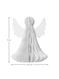 Dekorace Angel, 2 ks, Papír, Bílá, Ø 10 cm, V 12 cm