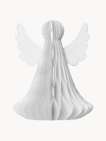 Piezas decorativas Angel, 2 uds., Papel, Blanco, Ø 10 x Al 12 cm