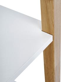 Regal Farringdon mit Rahmen aus Eichenholz, Rahmen: Eichenholz, massiv, FSC®-, Weiss, Eichenholz, B 90 x H 185 cm