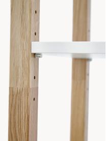 Estantería de madera de roble Farringdon, Estructura: madera de roble maciza, c, Estantes: tablero de fibras de dens, Blanco, roble, An 90 x Al 185 cm