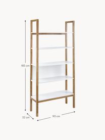 Regal Farringdon mit Rahmen aus Eichenholz, Rahmen: Eichenholz, massiv, Weiß, Eichenholz, B 90 x H 185 cm