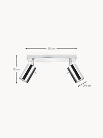 Faretti da soffitto Etna, Paralume: acciaio cromato, Baldacchino: acciaio cromato, Cromato, Larg. 30 x Alt. 15 cm