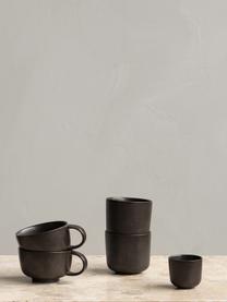 Taza artesanal New Norm, Porcelana, Marrón oscuro, Ø 8 x Al 9 cm, 210 ml