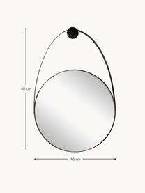 Nástěnné zrcadlo s kovovým rámem Kieran, Černá, Š 46 cm, V 68 cm