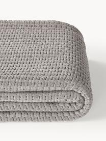 Couvre-lit en coton gaufré Adair, 100 % coton, Gris, larg. 230 x long. 250 cm