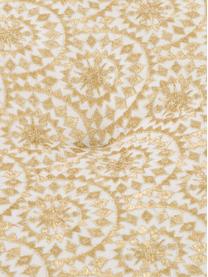 Rundes Bodenkissen Casablanca, bestickt, Bezug: 100% festes Baumwollcanva, Weiß, Goldfarben, Ø 60 x H 25 cm
