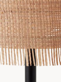Stojací lampa z mořské trávy Raffy, Světle béžová, černá, V 154 cm