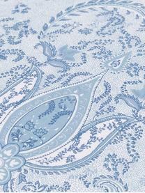 Povlečení z bavlněného saténu se vzorem paisley Grantham, Modrá, Š 200 cm, D 200 cm + 2 polštáře 80 x 80 cm