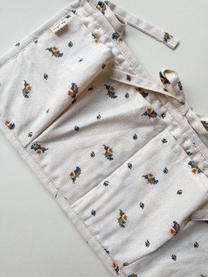 Vrecká na posteľ z bavlneného saténu Quiltet, Svetlobéžová, kvetinový motív, Š 34 x D 17 cm