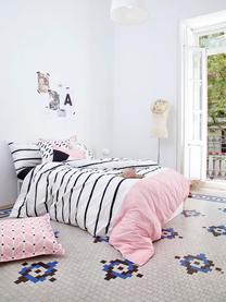 Housse de couette en coton Blush, Blanc, rose vif, noir