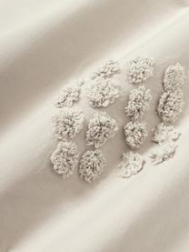 Perkale katoenen kussenhoes Fia in beige met getufte decoratie, 2 stuks, Weeftechniek: perkal Draaddichtheid 180, Lichtbeige, B 40 x L 80 cm