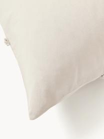 Fundas de almohada de percal con tejido capitoné Fia, 2 uds., Beige claro, An 40 x L 80 cm