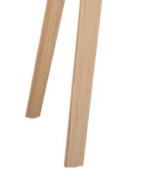 Kunststoff-Armlehnstuhl Claire mit Holzbeinen, Sitzschale: Kunststoff, Beine: Buchenholz, Weiss, Buchenholz, B 60 x T 54 cm