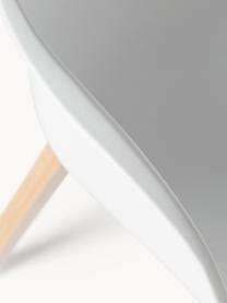 Silla con reposabrazos de plástico Claire, Asiento: plástico, Patas: madera con chapado en mad, Blanco, madera de haya, An 60 x F 54 cm