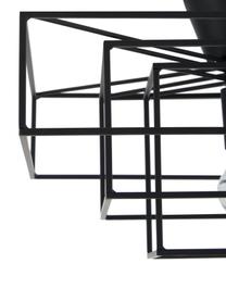 Plafondlamp Cube in zwart, Baldakijn: gelakt messing, Zwart, 46 x 27 cm