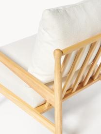 Fauteuil lounge bouclé Mikkel, Bouclé blanc cassé, bois d'hévéa laqué, larg. 66 x prof. 77 cm