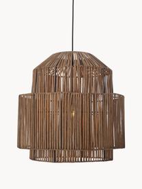 Lampada a sospensione in rattan Emelee, Paralume: rattan, Baldacchino: metallo rivestito, Marrone, Ø 50 x Alt. 50 cm