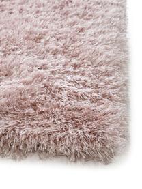 Glanzend hoogpolig vloerkleed Lea, 50% polyester, 50% polypropyleen, Roze, B 300 x L 400 cm (Maat XL)