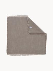 Stoffen servetten Henley met franjes, 2 stuks, 100% katoen, Greige, B 45 x L 45 cm